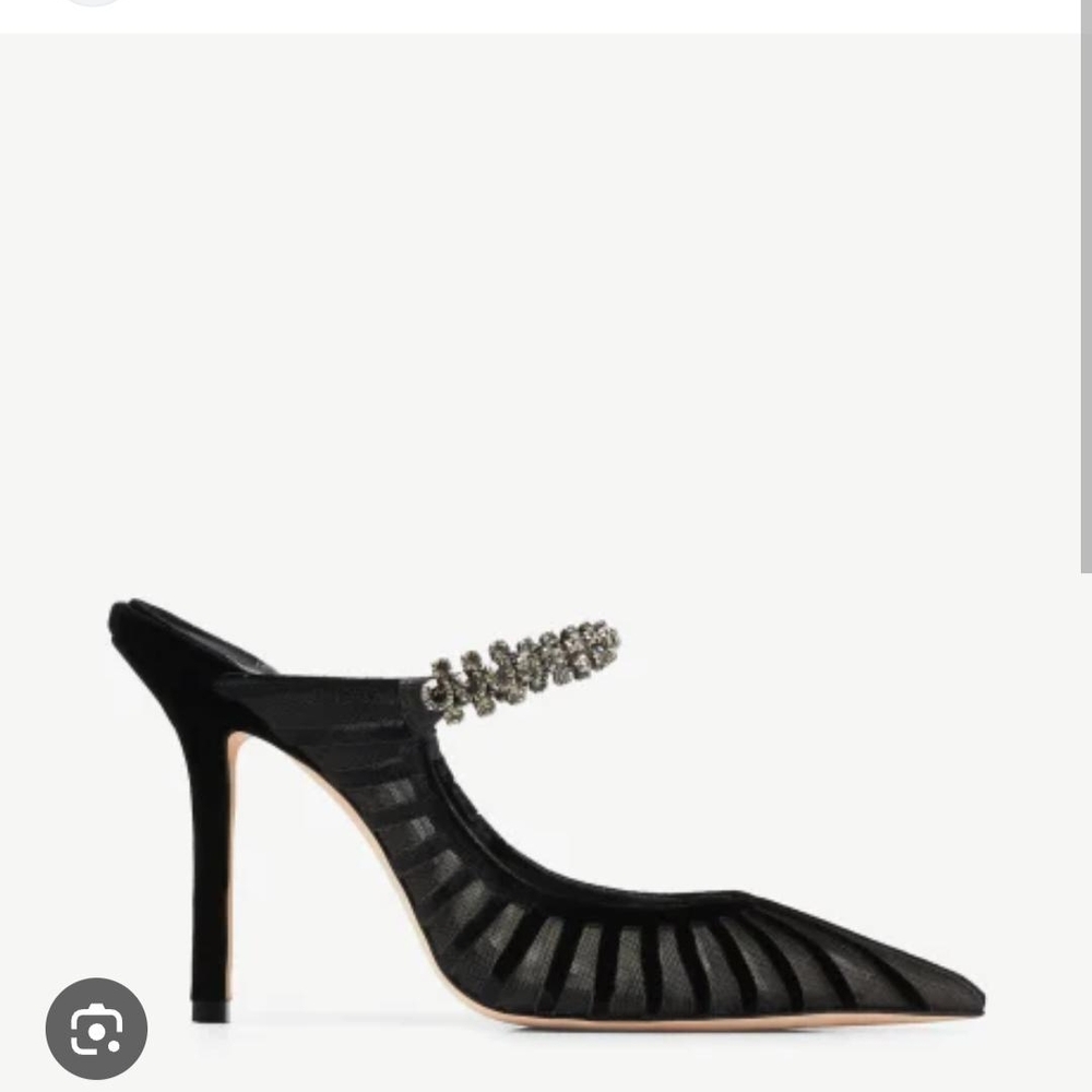 Jimmy Choo Black Heels with Crystal Accents - Picture 2 of 5